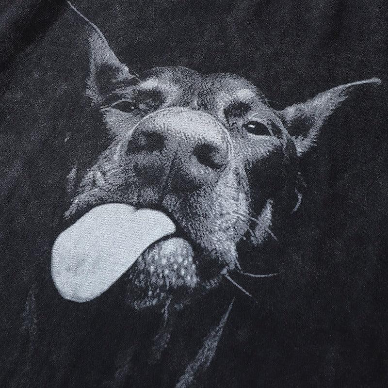 Yıkanmış Tişört Doberman Oversize