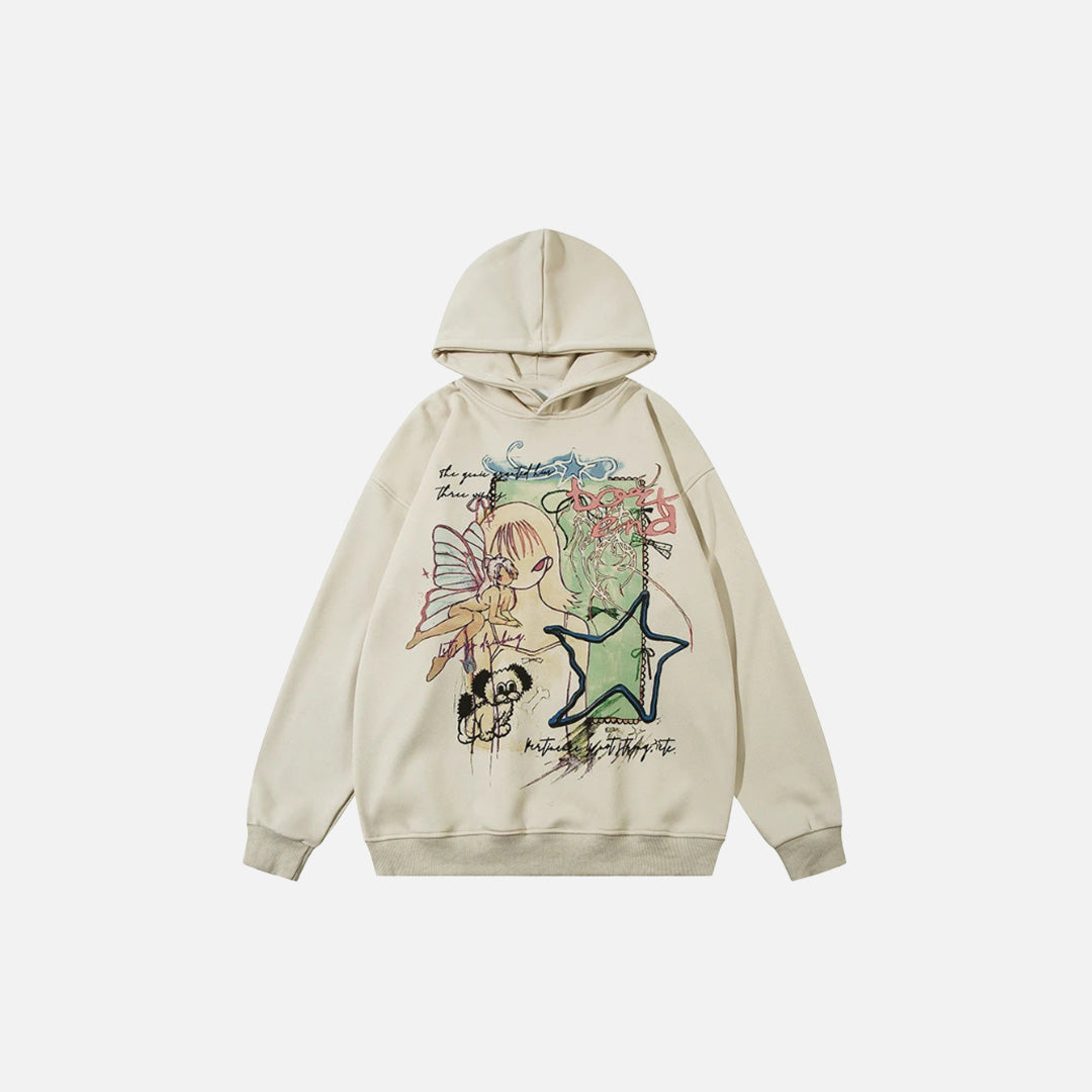 Y2K Kozmik Dreamer Kapüşonlu Sweatshirt