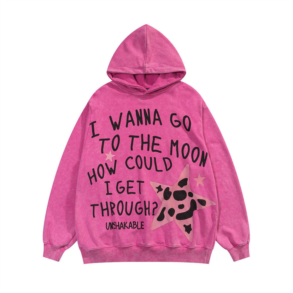Alfabe Pentagram Baskılı Sweatshirt