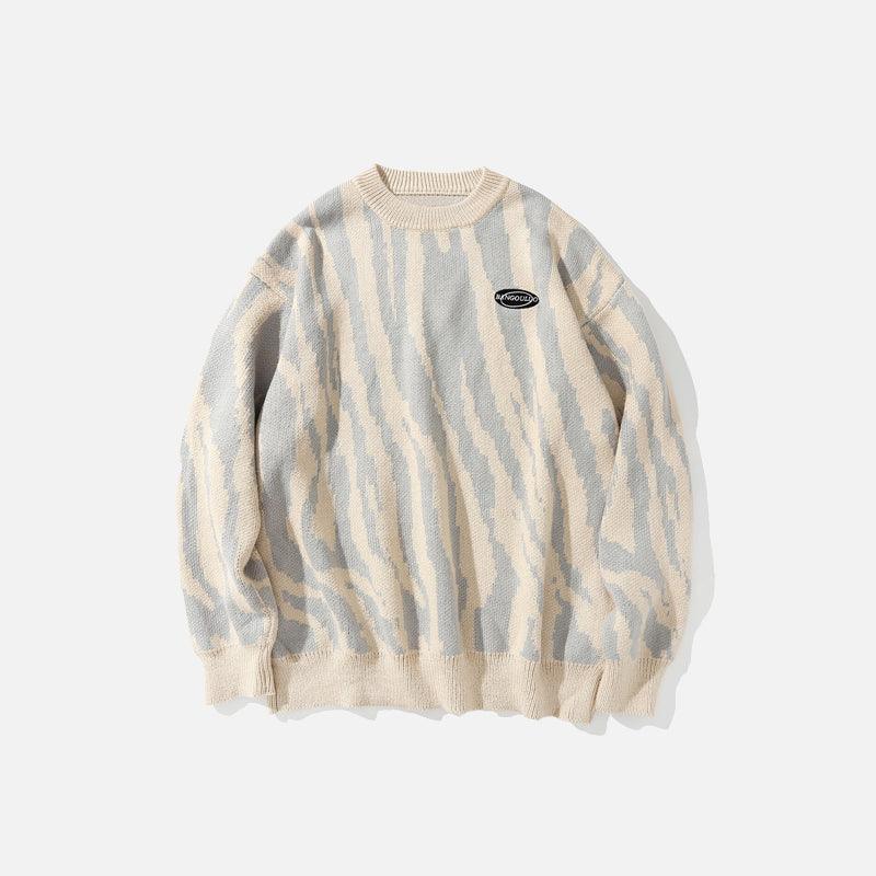 Zebra Desenli Retro Kazak