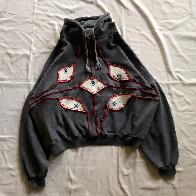 Y2K Hip-Hop Baskılı Kapüşonlu Hoodie