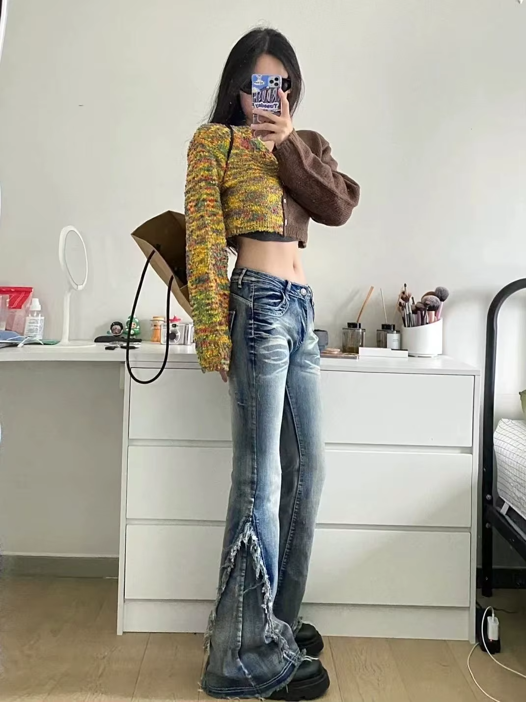 Gotik Flare Kot Pantolon