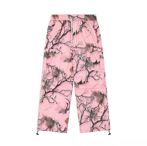 Pembe Dal Yaprak Desenli Pantolon