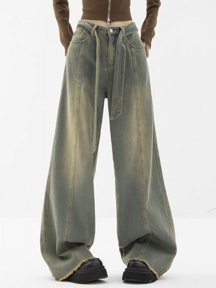 Y2K Kadın Retro Ovalama Kot Pantolonu