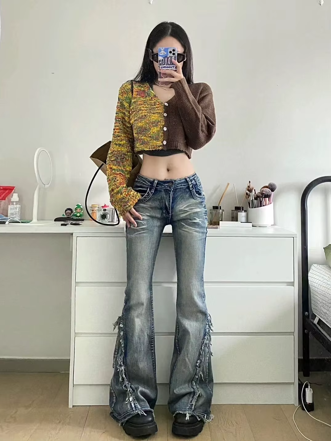 Gotik Flare Kot Pantolon