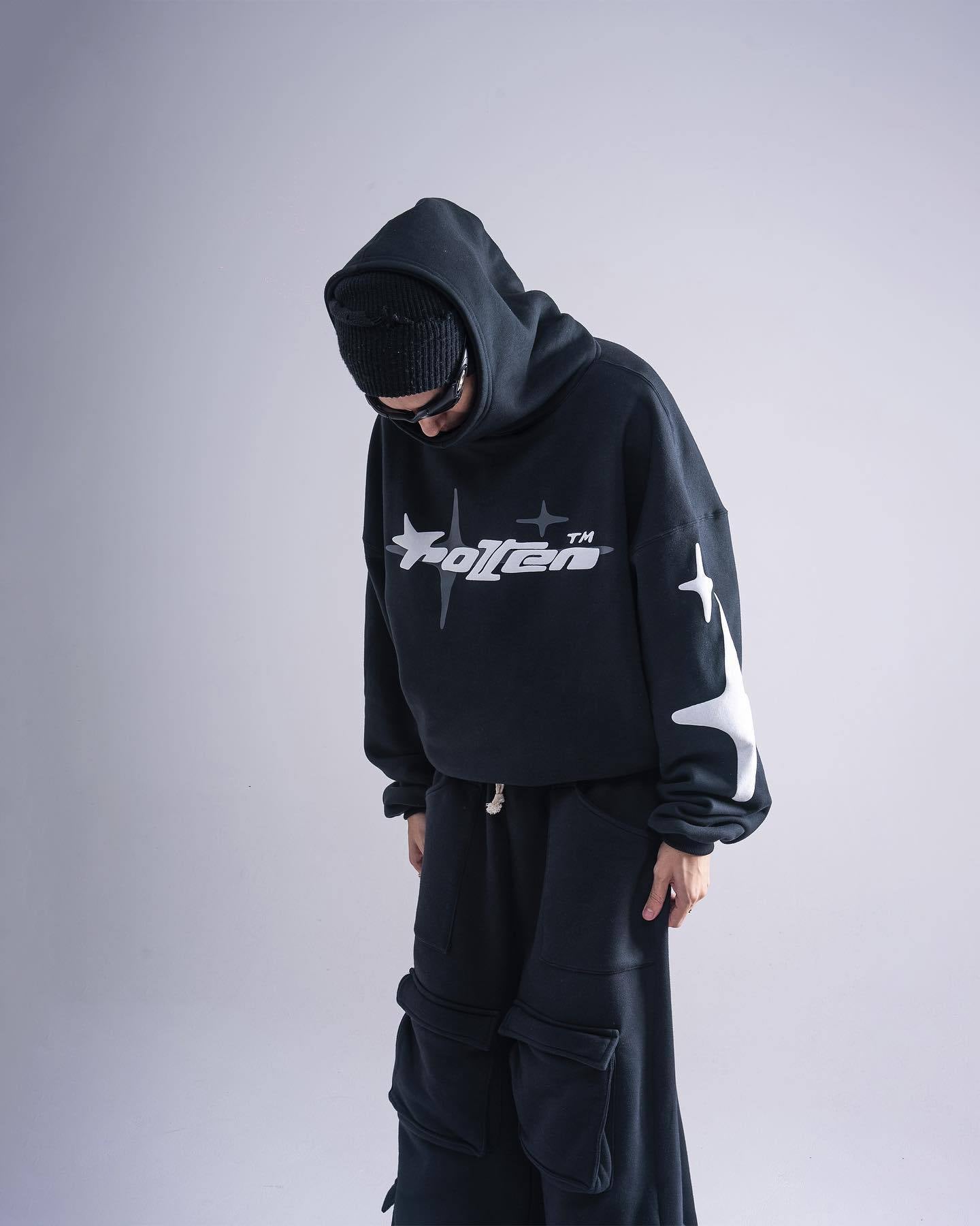 Y2K Galactic Flux Kapüşonlu Sweatshirt