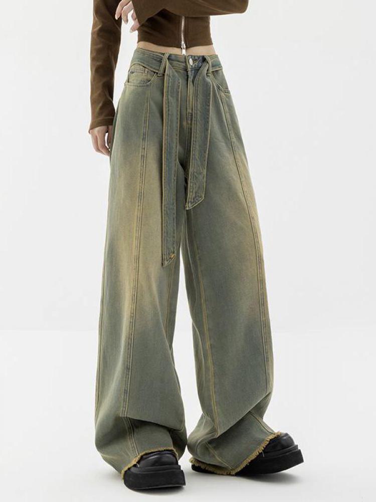 Y2K Kadın Retro Ovalama Kot Pantolonu