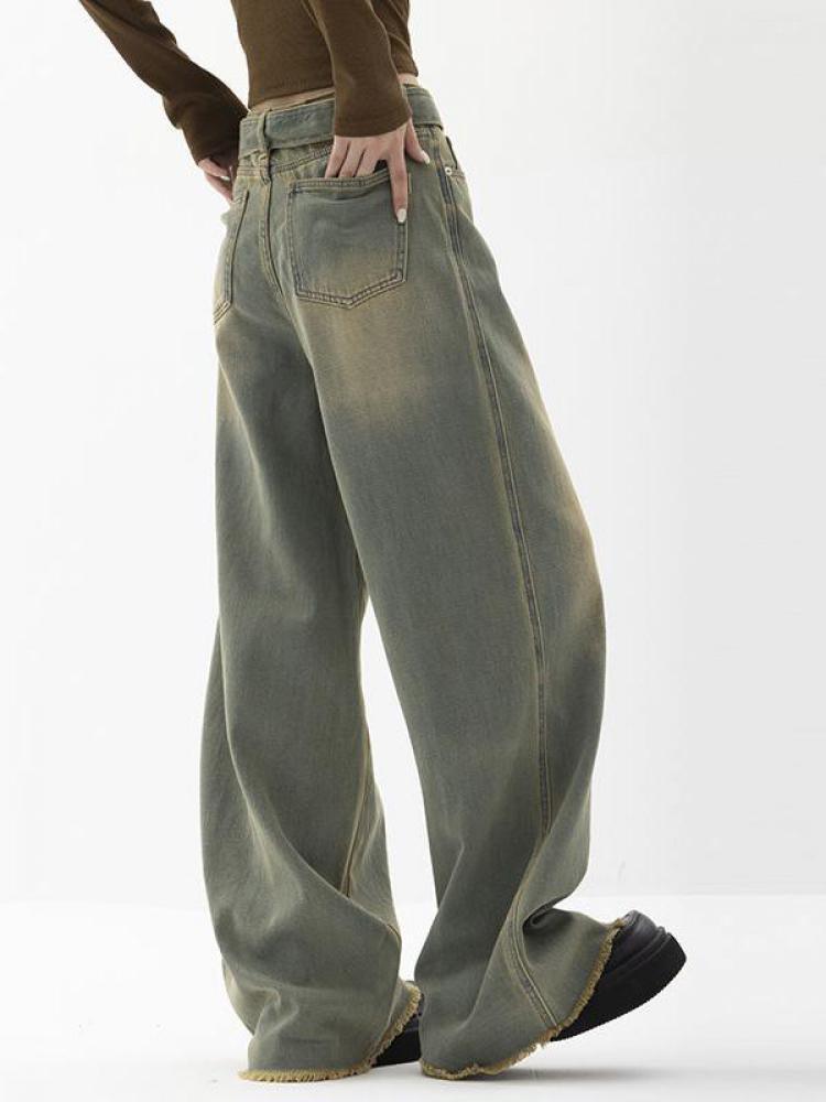 Y2K Kadın Retro Ovalama Kot Pantolonu
