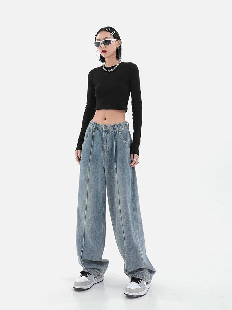 Geniş Paça Şalvar Denim Pantolon