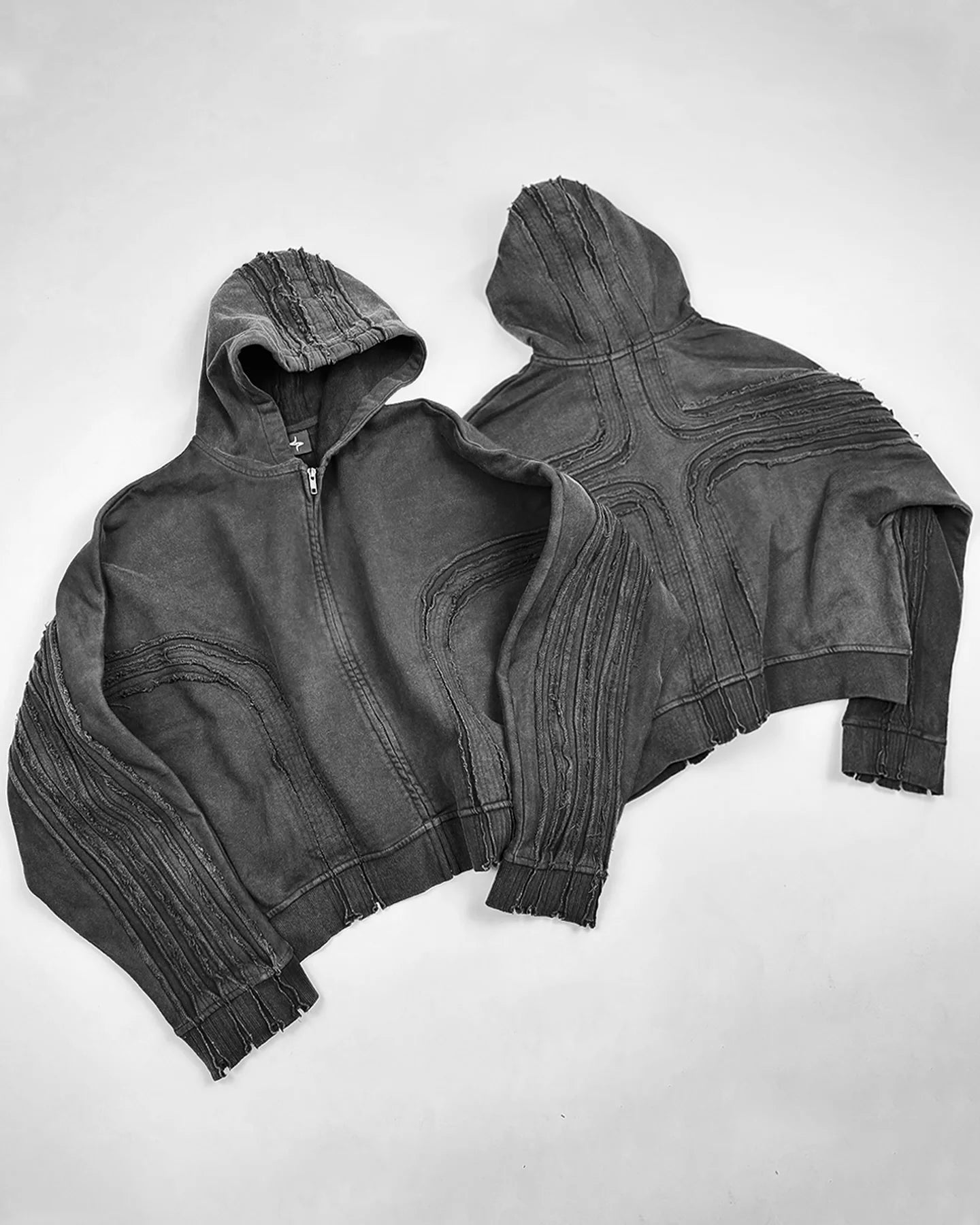 Y2K Retro Çapraz Yamalı Trend Kapüşonlu Sweatshirt