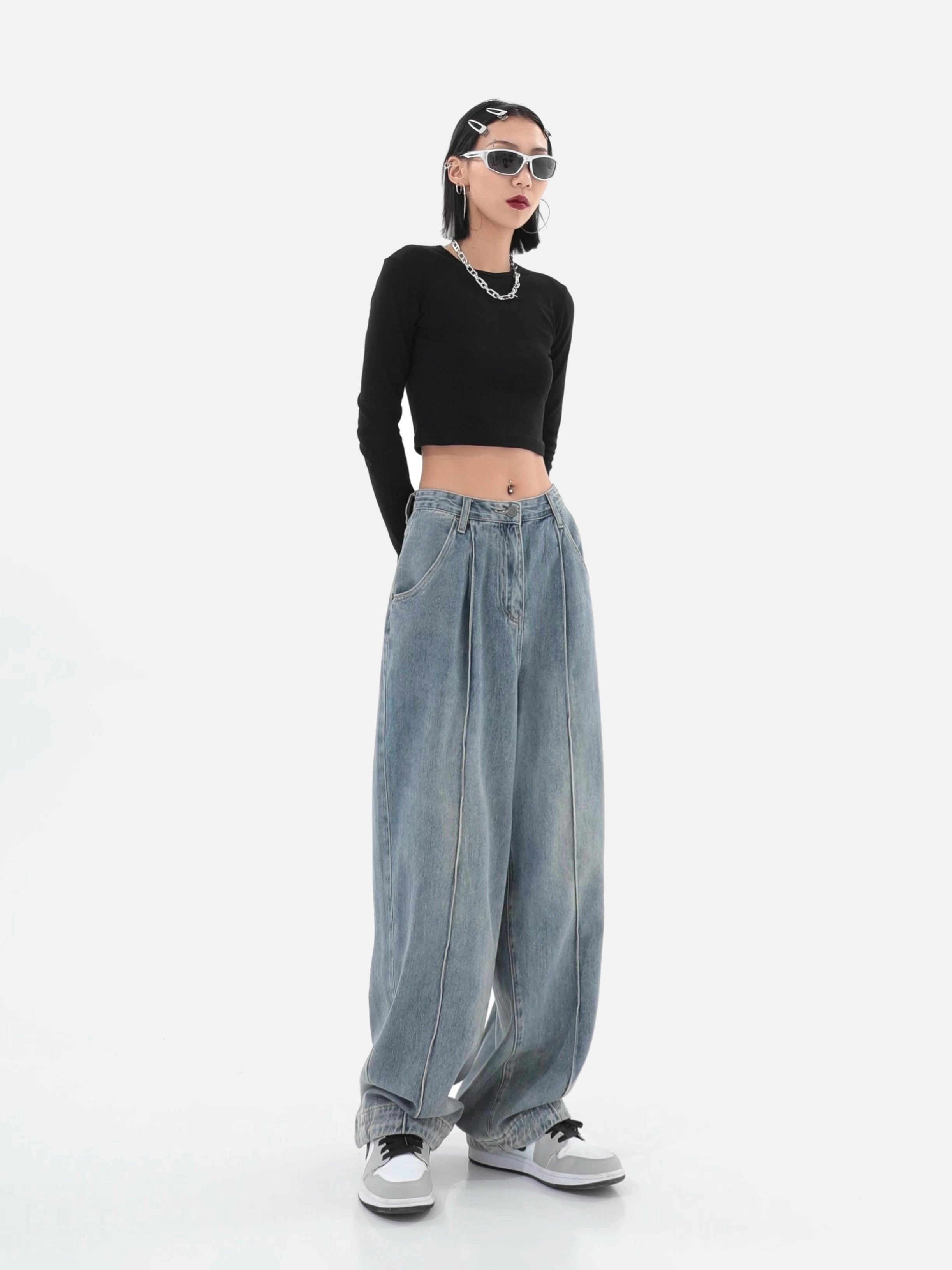 Geniş Paça Şalvar Denim Pantolon