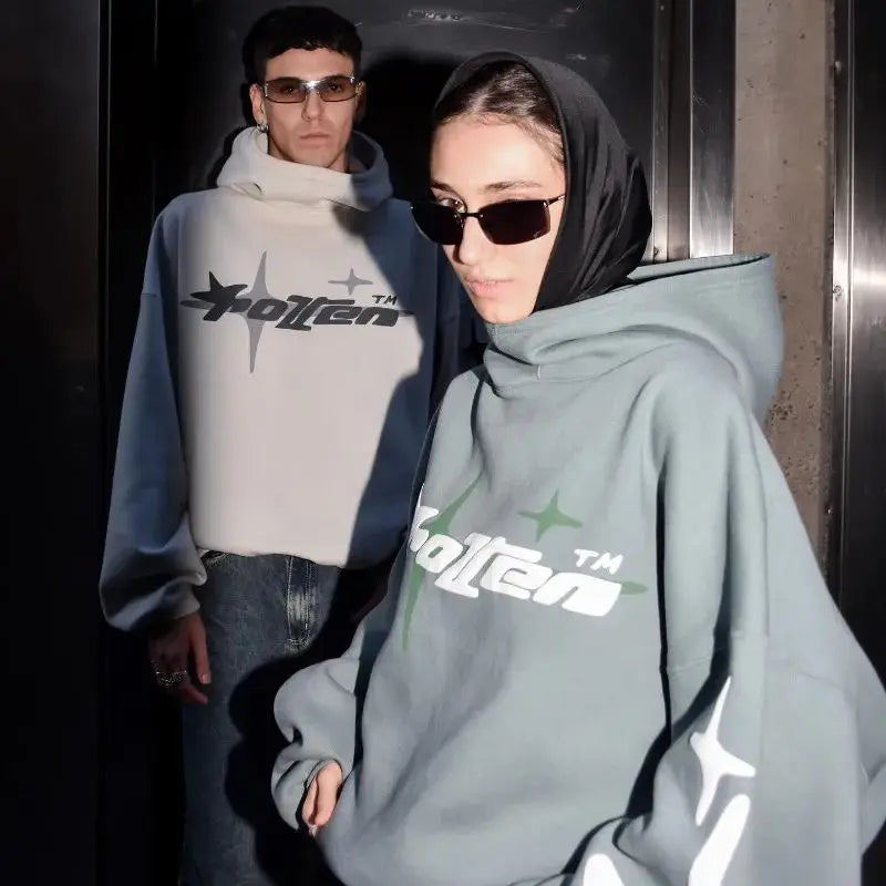 Y2K Galactic Flux Kapüşonlu Sweatshirt
