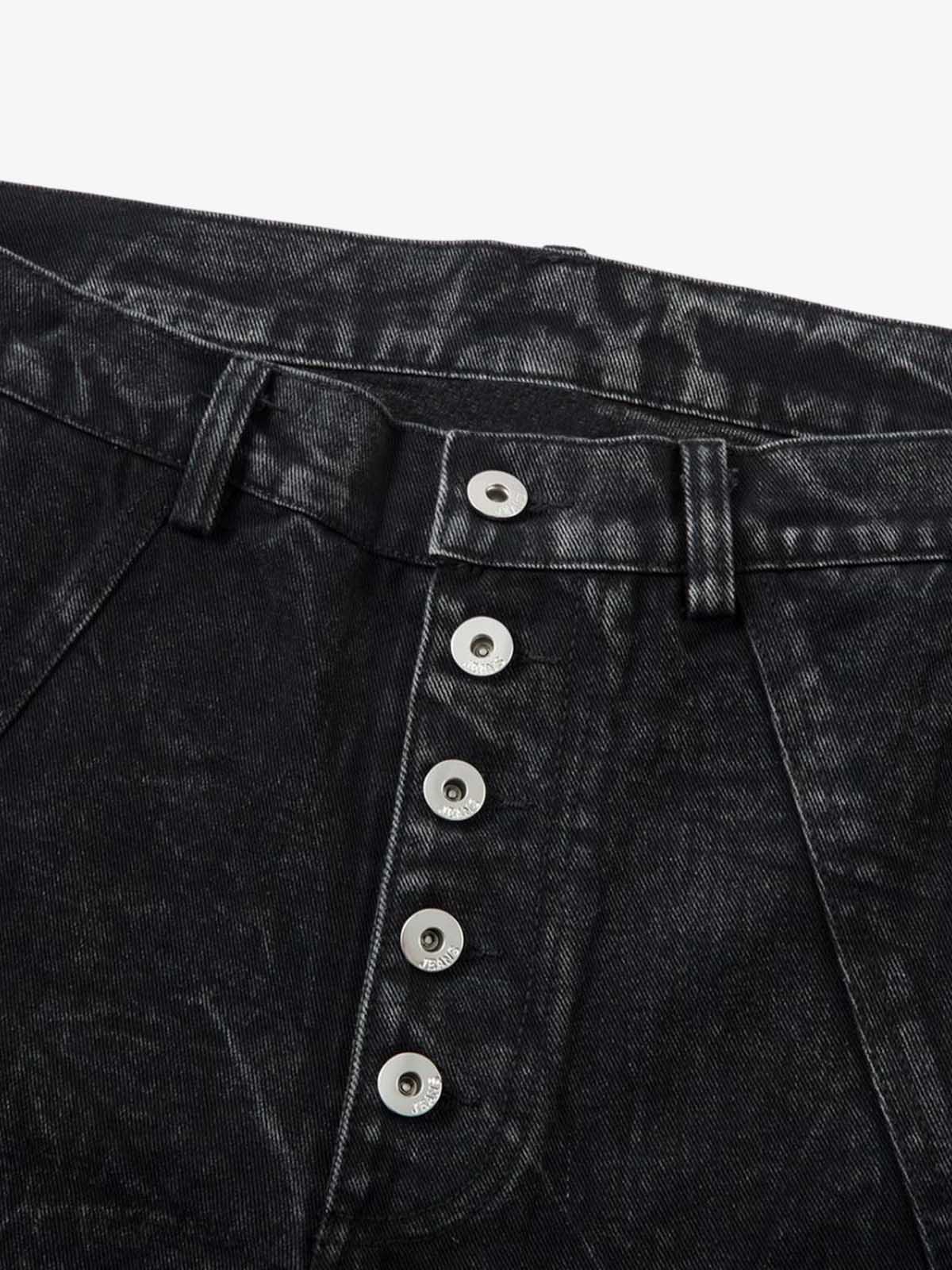 High Street Fonksiyonel Tasarım Tie-Dye Bol Jean