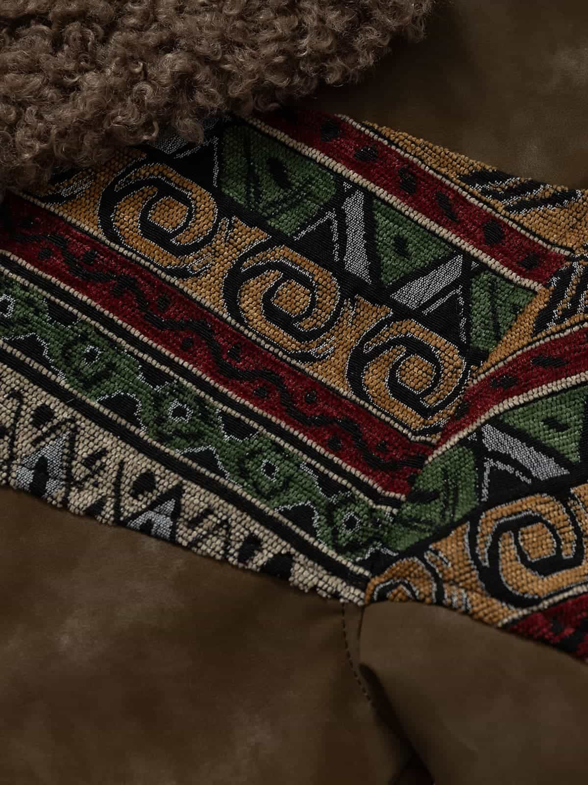 Vintage Deri Sherpa Ceket | Patchwork & Pamuk