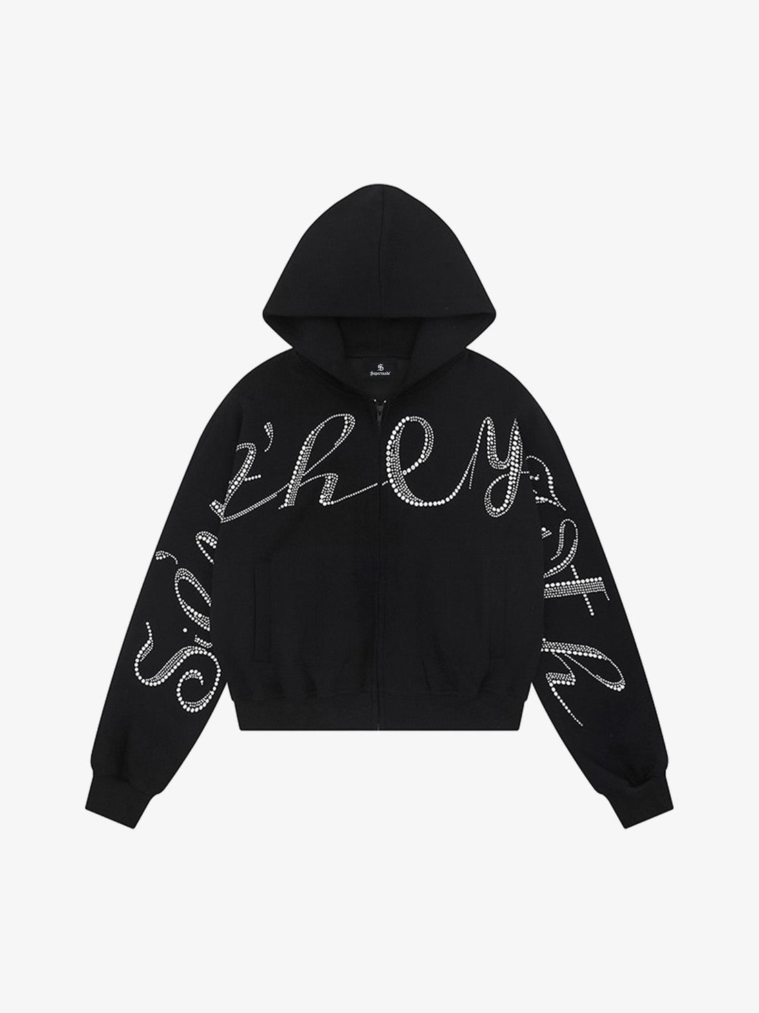 UrbanLaws Rhinestone Cropped Hoodie