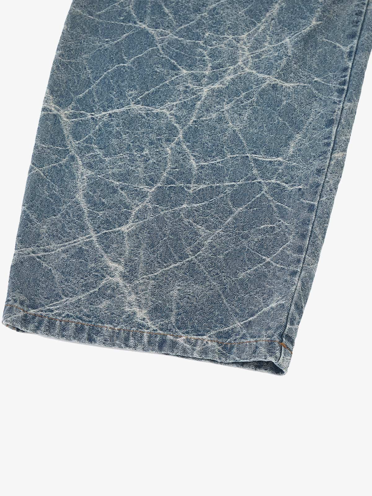 Crackle Yıkamalı Retro Barrel Jean | Geniş Paça