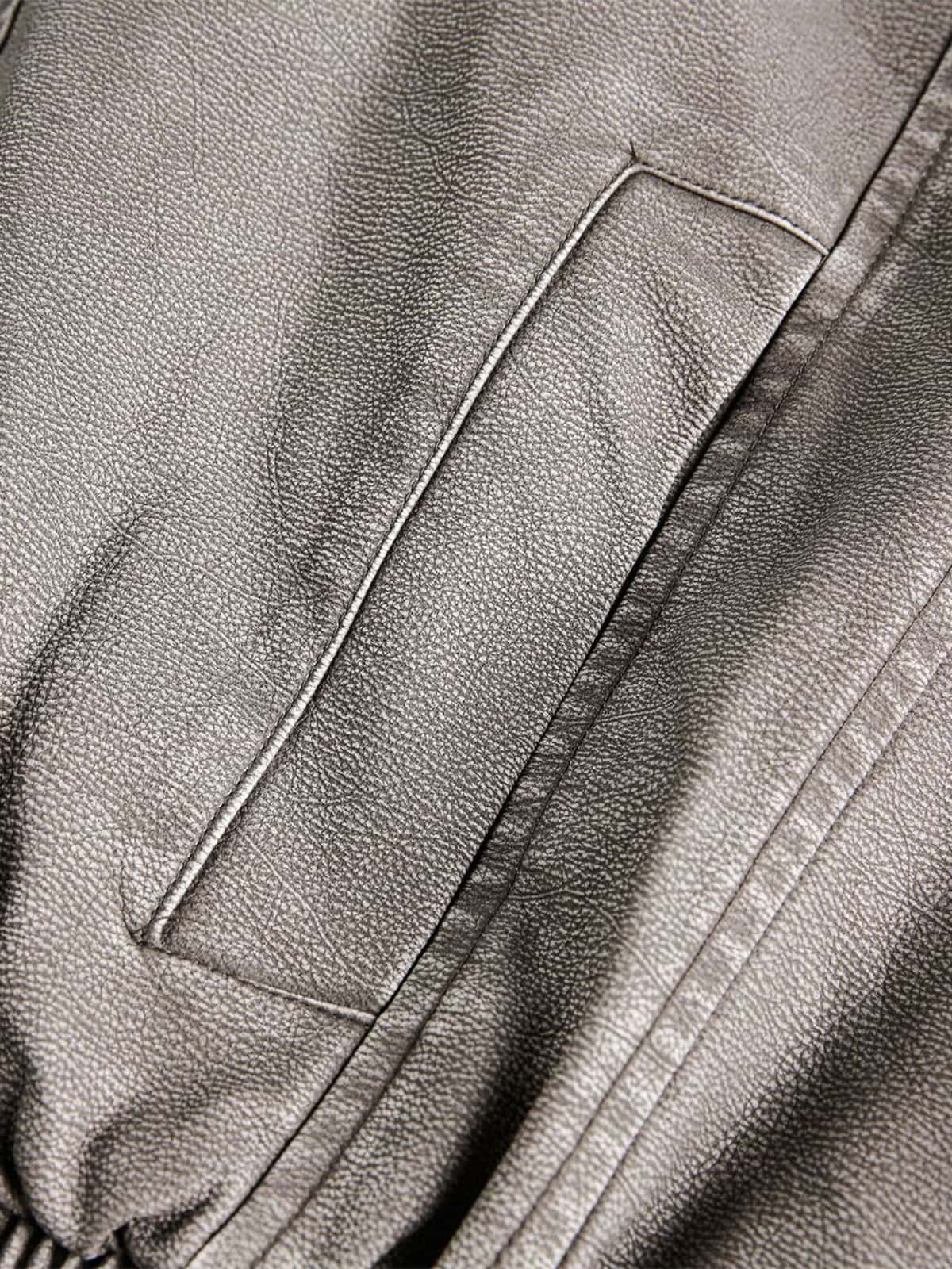 Retro Dik Yaka PU Deri Bomber Ceket