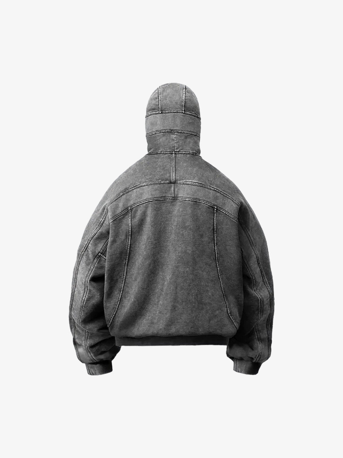 Fermuarlı Fleeceli Retro Eye-Hood Kapüşonlu Sweatshirt