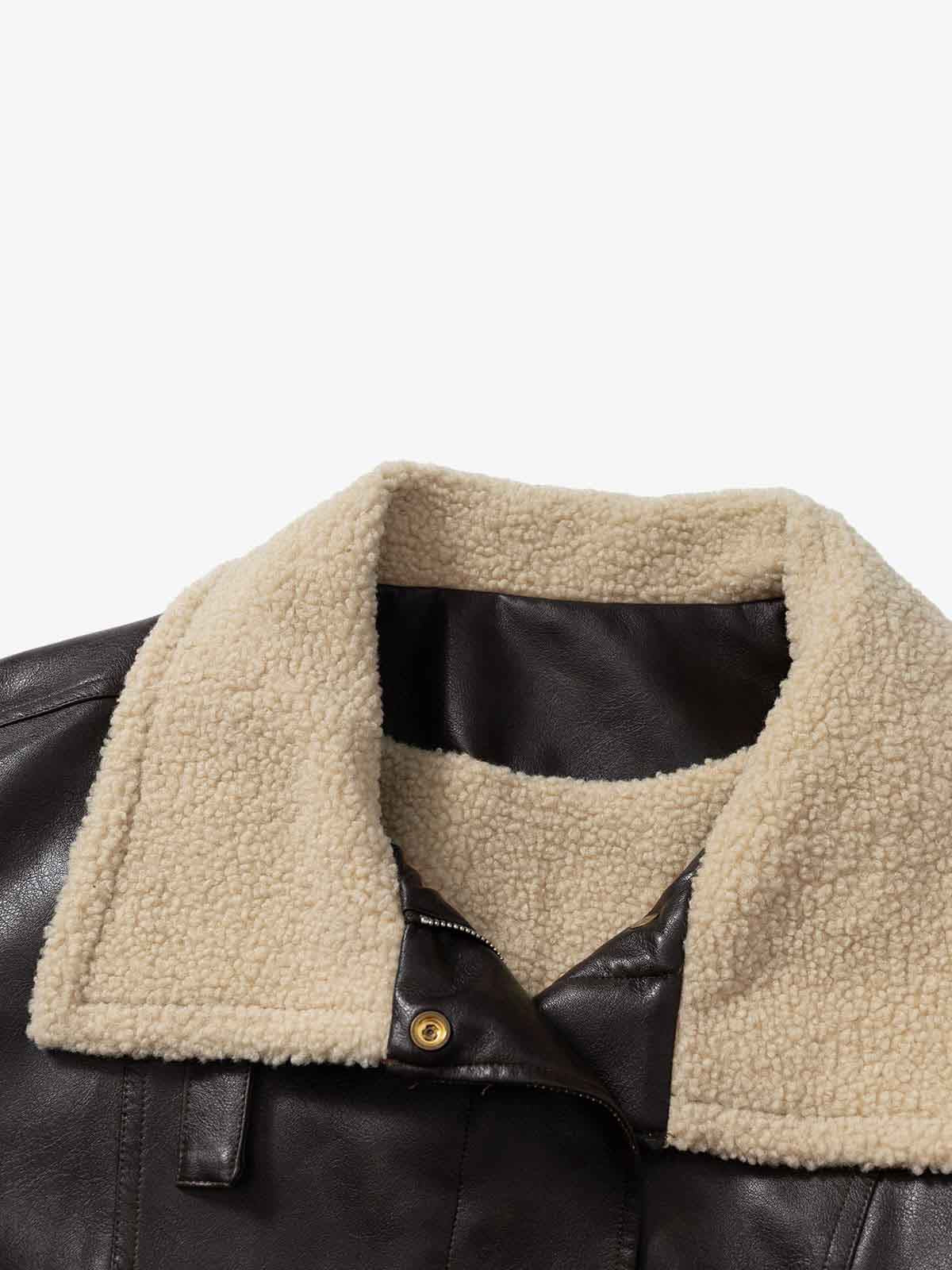 Vintage Deri Ceket | Shearling Yaka & Cropped