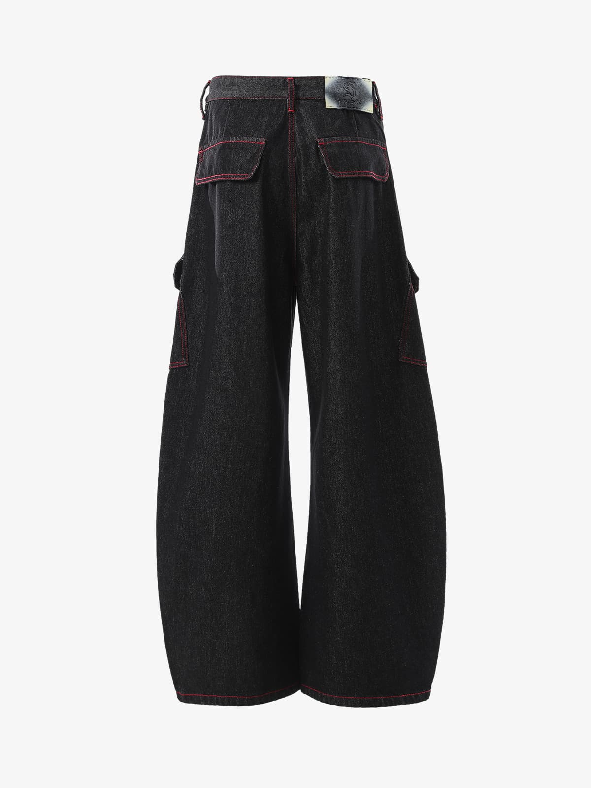 Retro Barrel Jean | Kırmızı Kontrast Dikiş