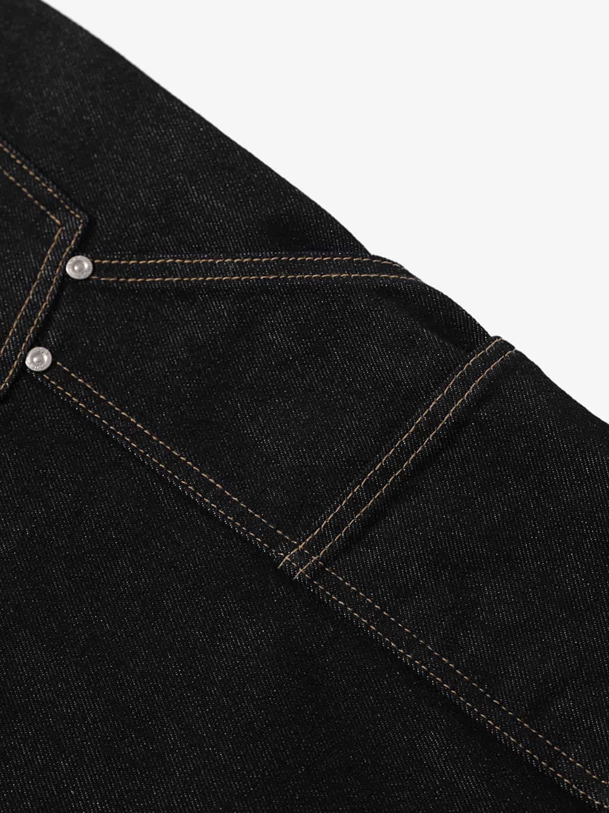 Vintage Baggy Jean | Düğmeli Pat & Dikiş Detay