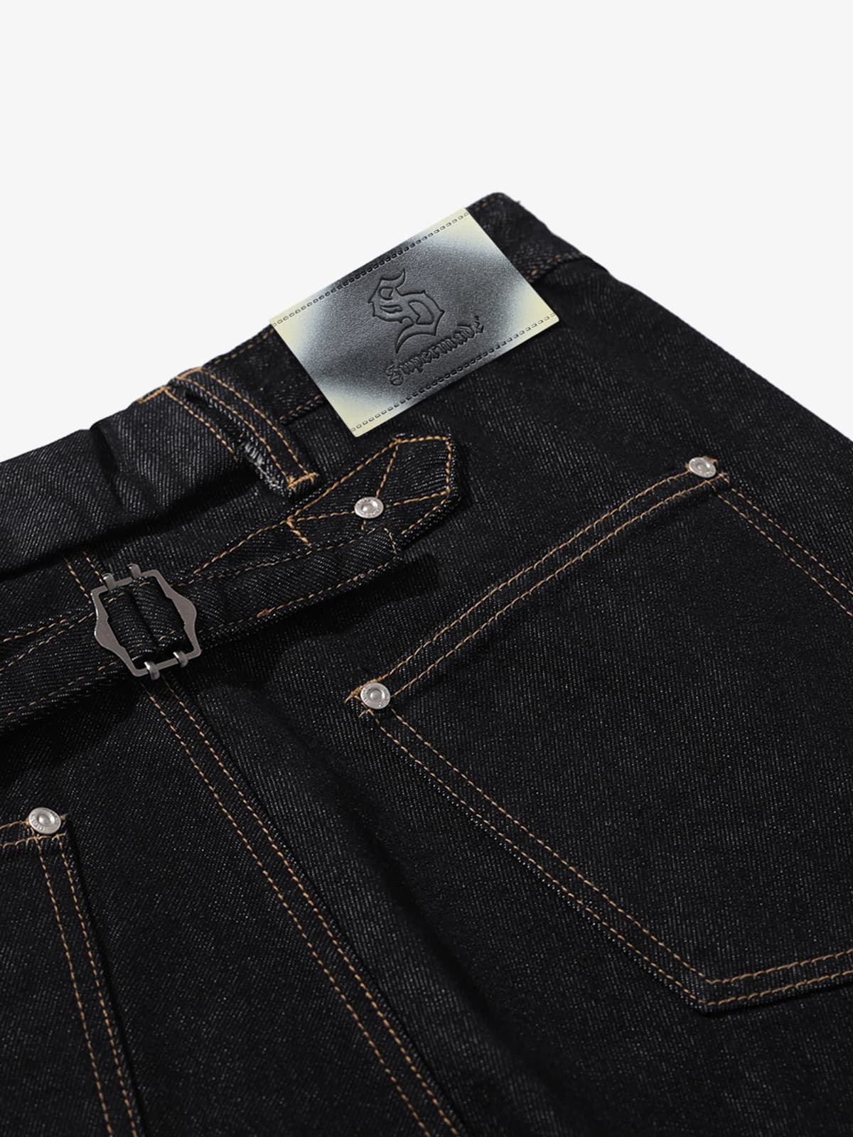 Vintage Baggy Jean | Düğmeli Pat & Dikiş Detay