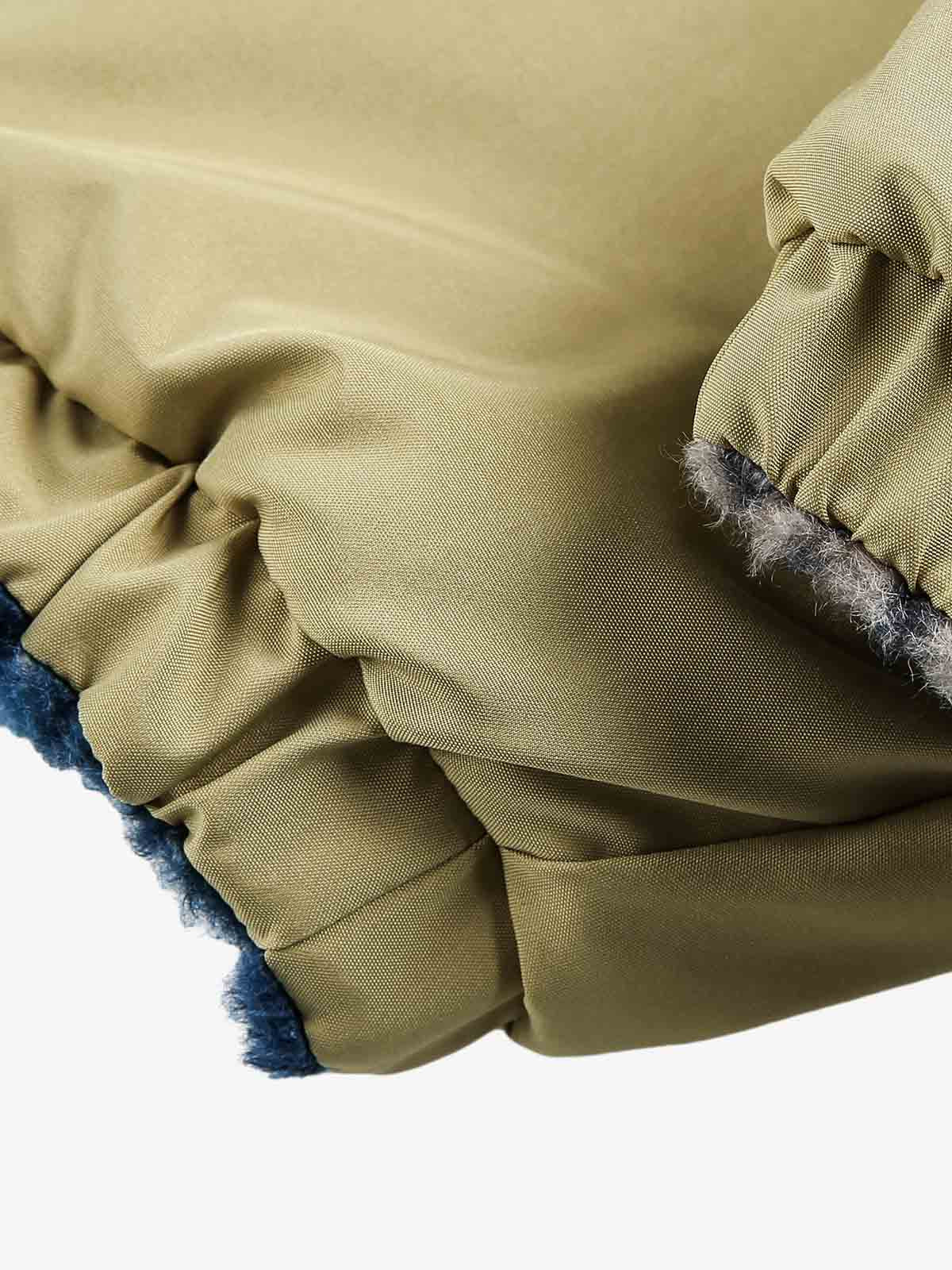 Çift Taraflı Retro Şeritli Suni Kürklü Yakalı Mont | Unisex Kışlık Shearling Ceket