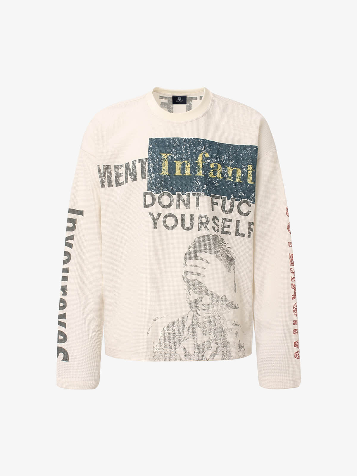 Özel Tasarım Waffle Örgü Grafik Sweatshirt