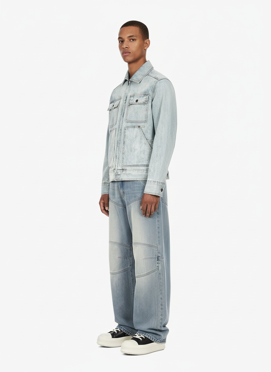 Vintage Yıkamalı Baggy Jean | Patchwork