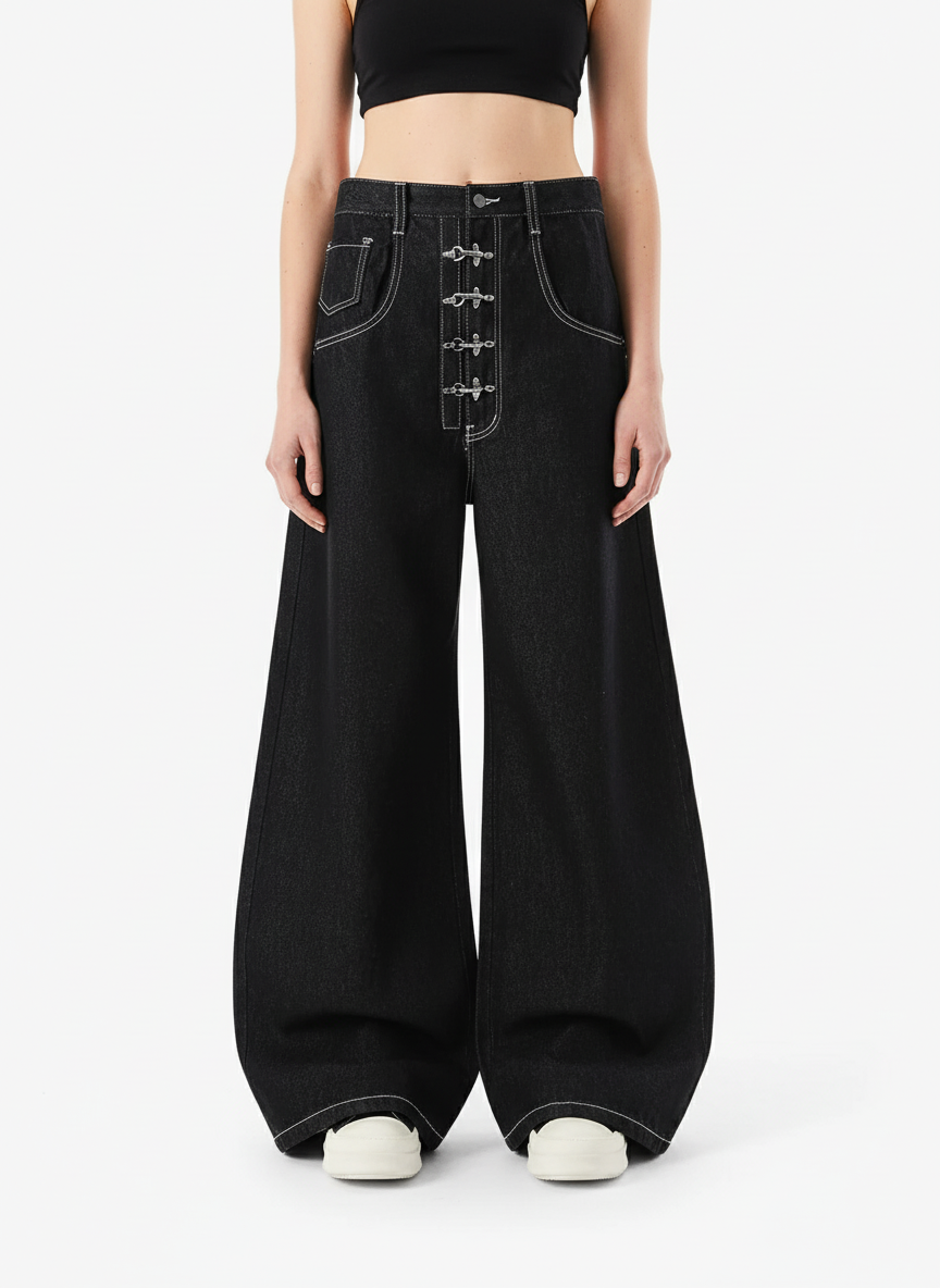 Vintage Kontrast Dikişli Jean | Hançer Paça