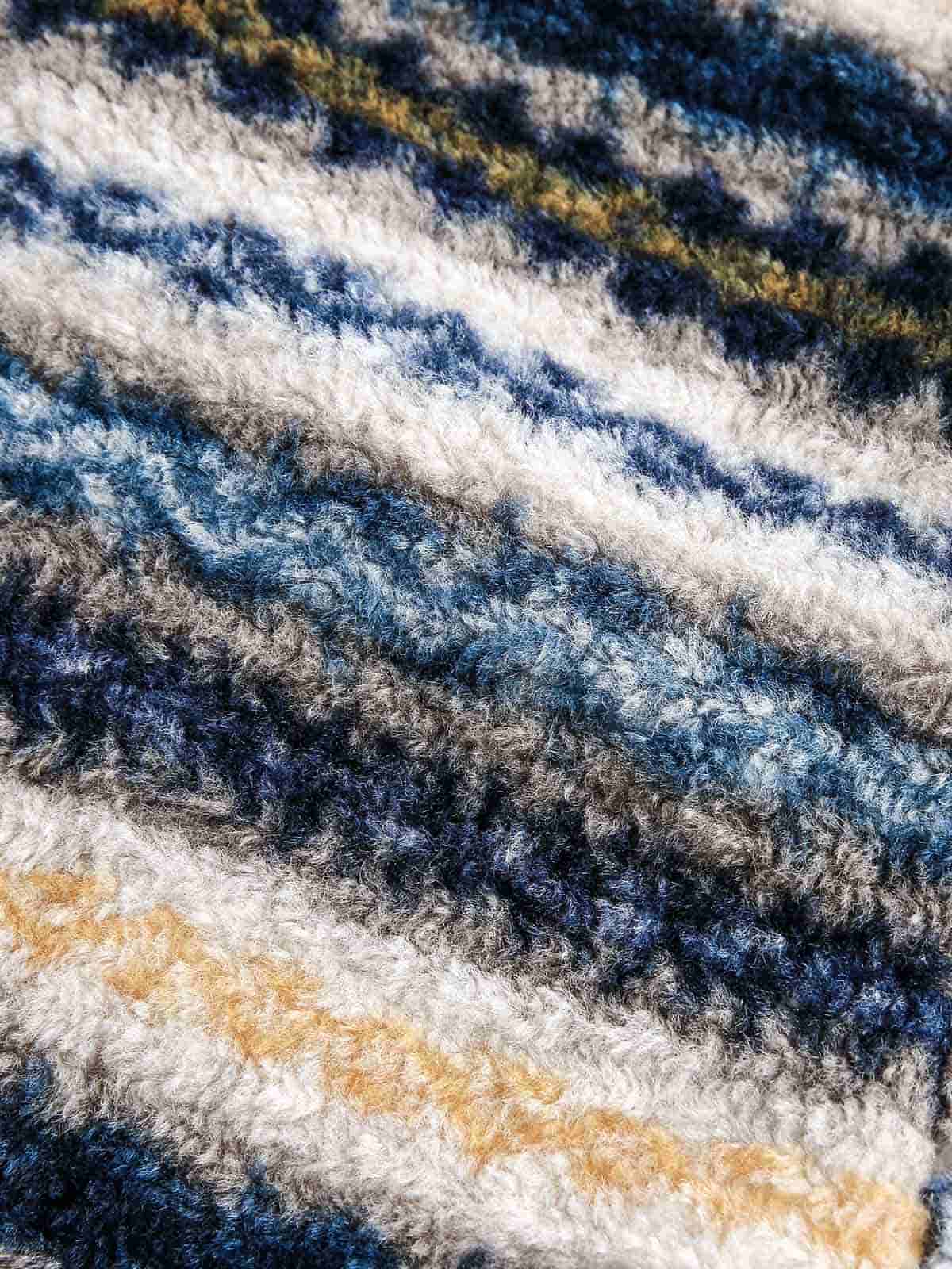 Çift Taraflı Retro Şeritli Suni Kürklü Yakalı Mont | Unisex Kışlık Shearling Ceket