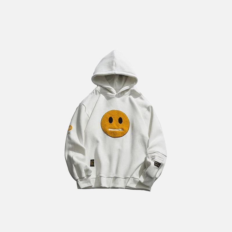 Fermuar-Ağız Emoji Hoodie