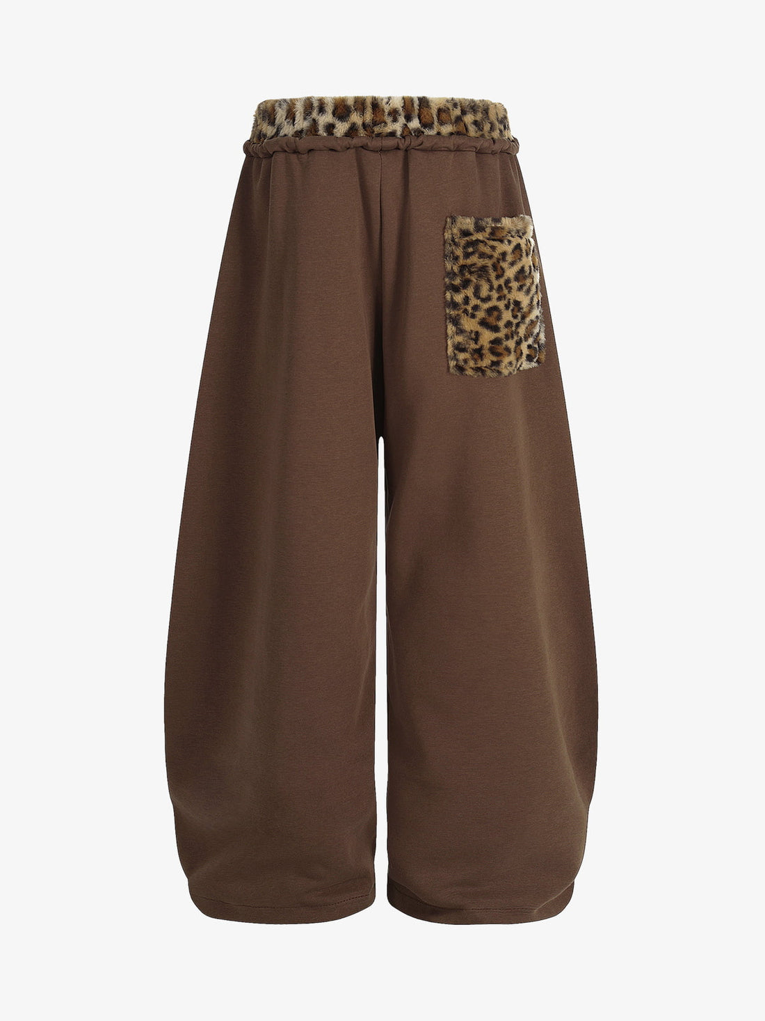 UrbanLaws Retro Çift Belli Leopar Patch Barrel Pantolon