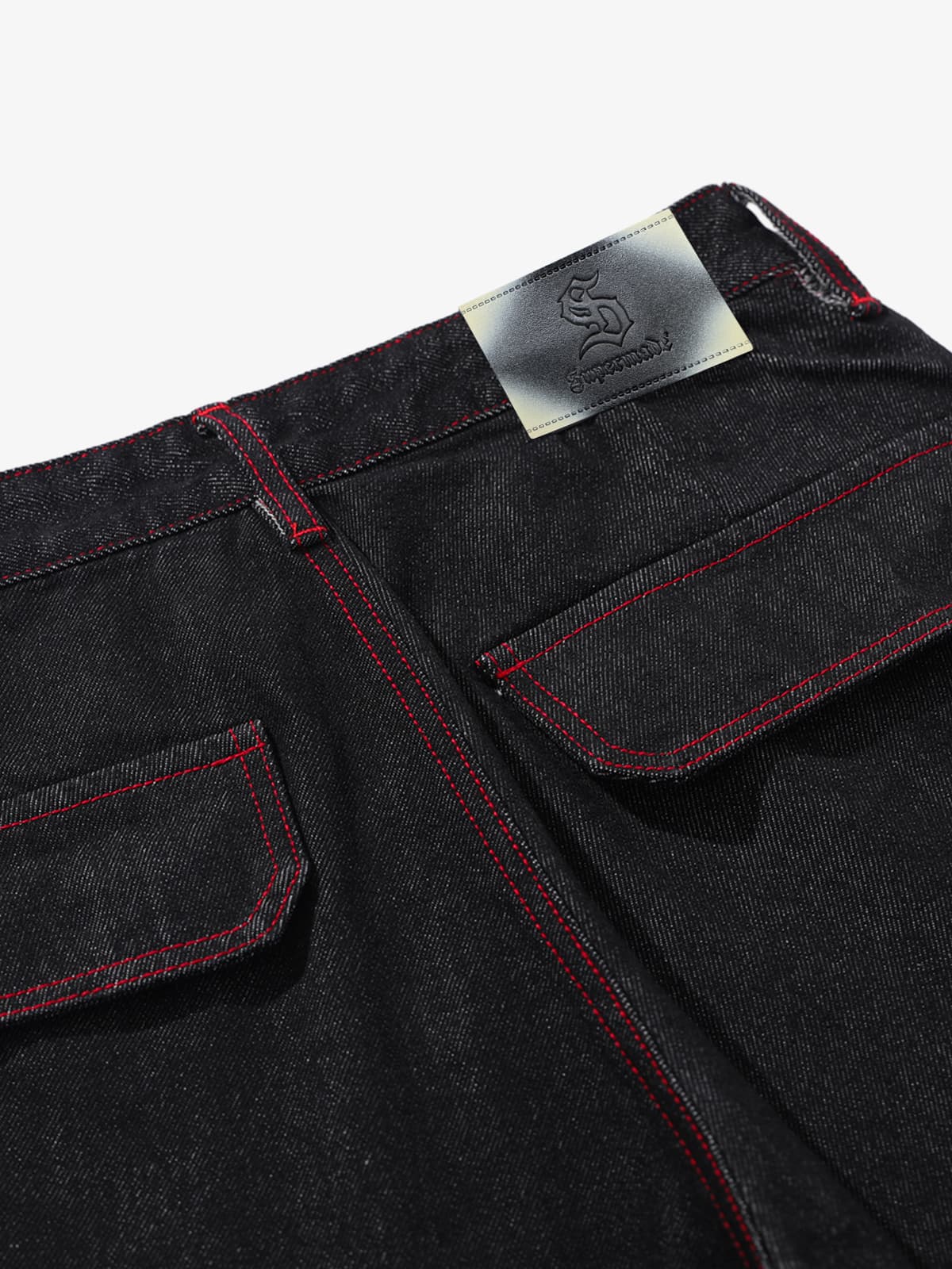 Retro Barrel Jean | Kırmızı Kontrast Dikiş