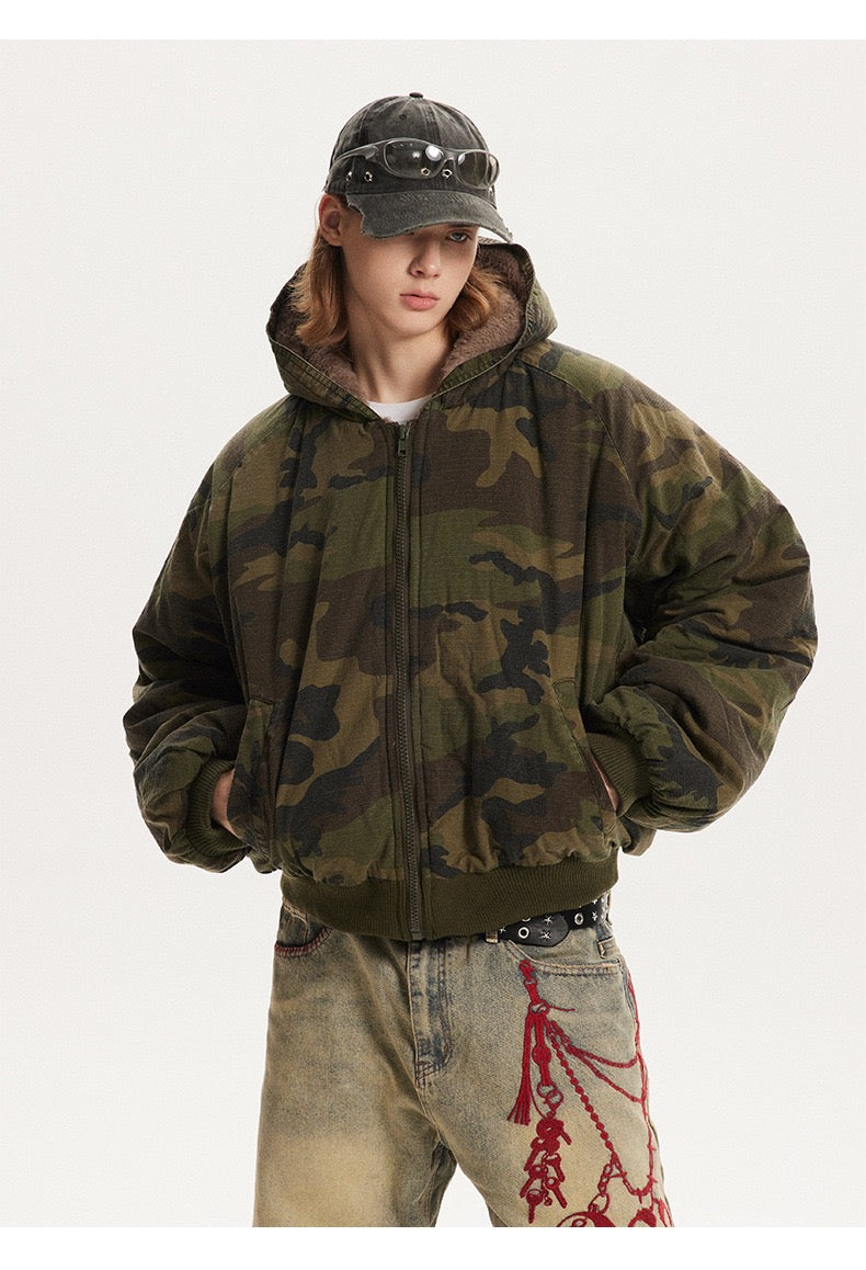 UrbanLaws Retro Kamuflaj Desenli Streetwear Ceket