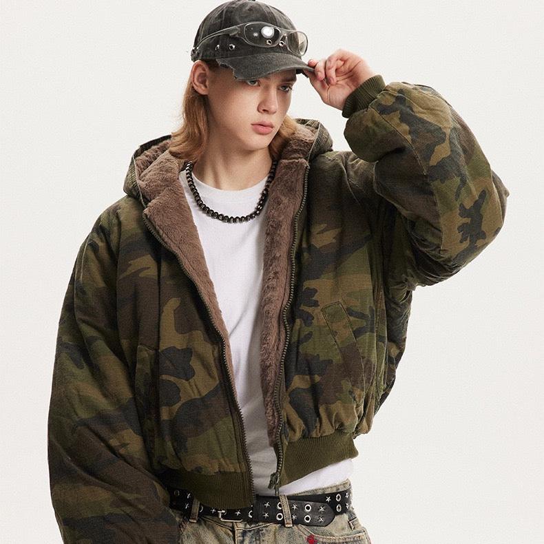 UrbanLaws Retro Kamuflaj Desenli Streetwear Ceket