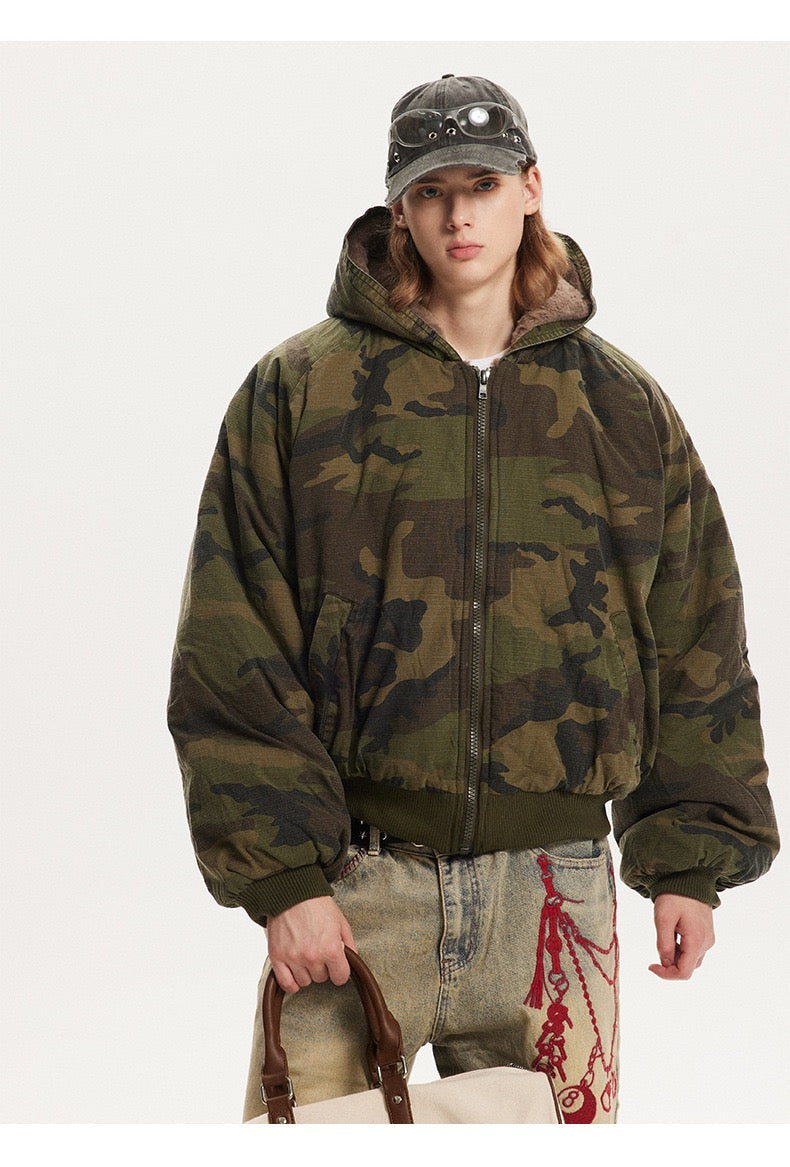 UrbanLaws Retro Kamuflaj Desenli Streetwear Ceket