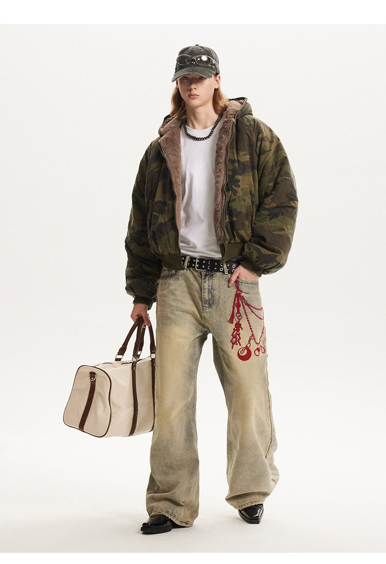 UrbanLaws Retro Kamuflaj Desenli Streetwear Ceket