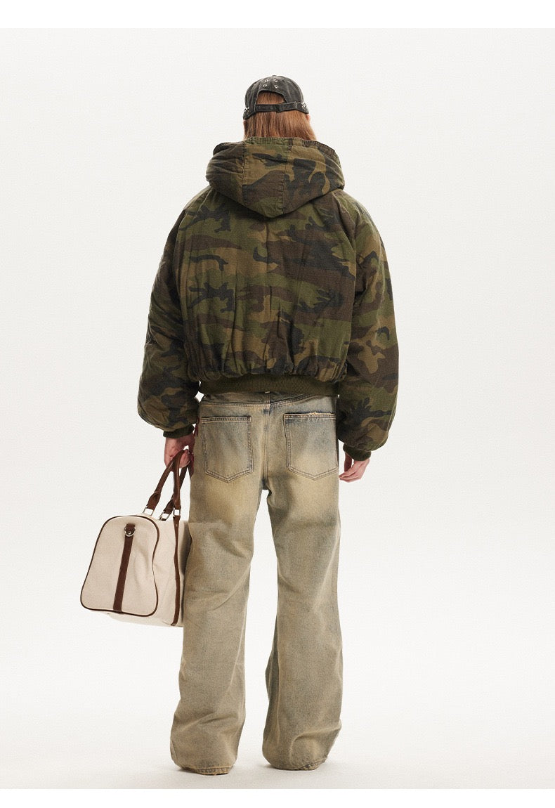 UrbanLaws Retro Kamuflaj Desenli Streetwear Ceket