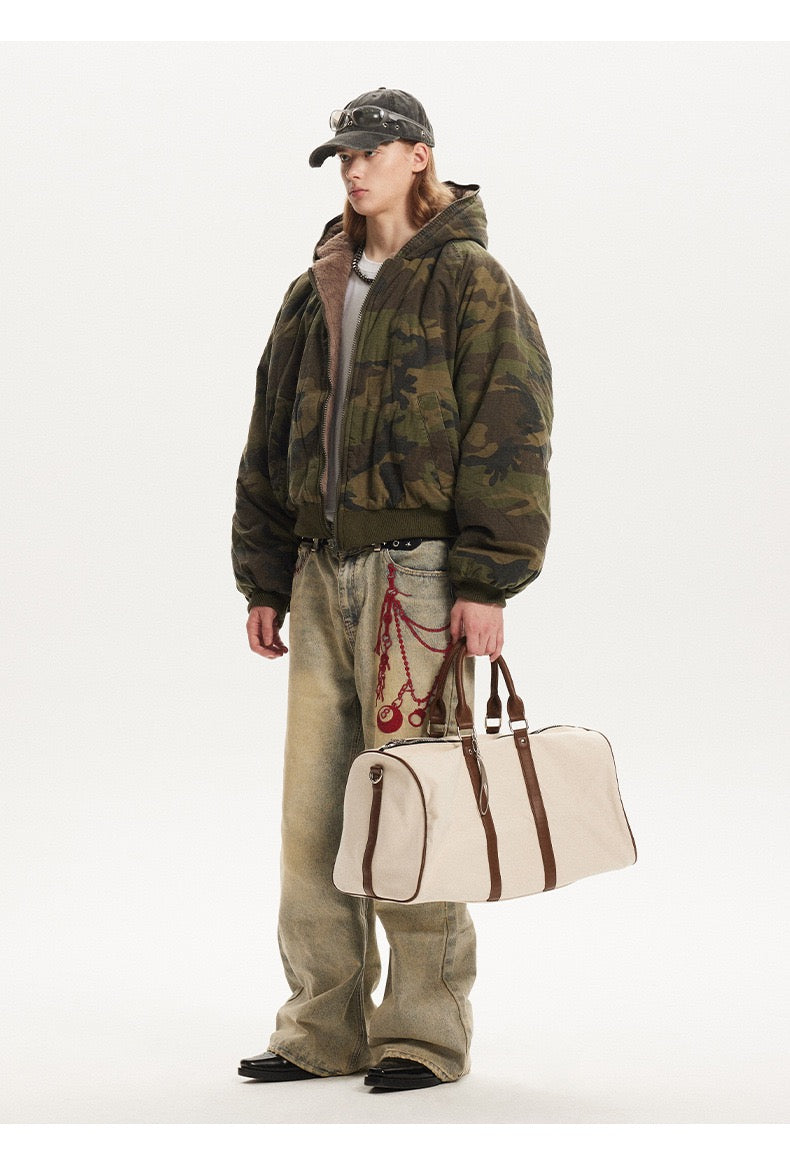 UrbanLaws Retro Kamuflaj Desenli Streetwear Ceket