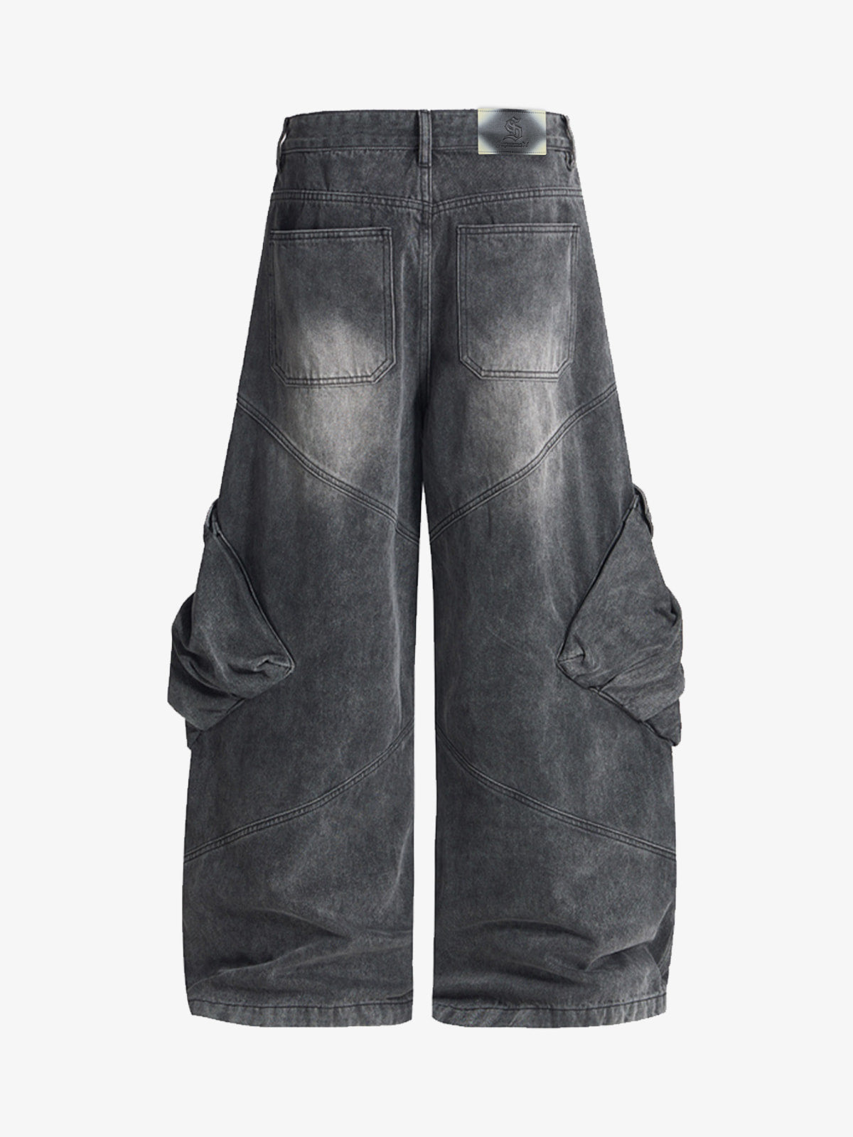 Vintage Yıkamalı Kargo Jean | Çok Cepli