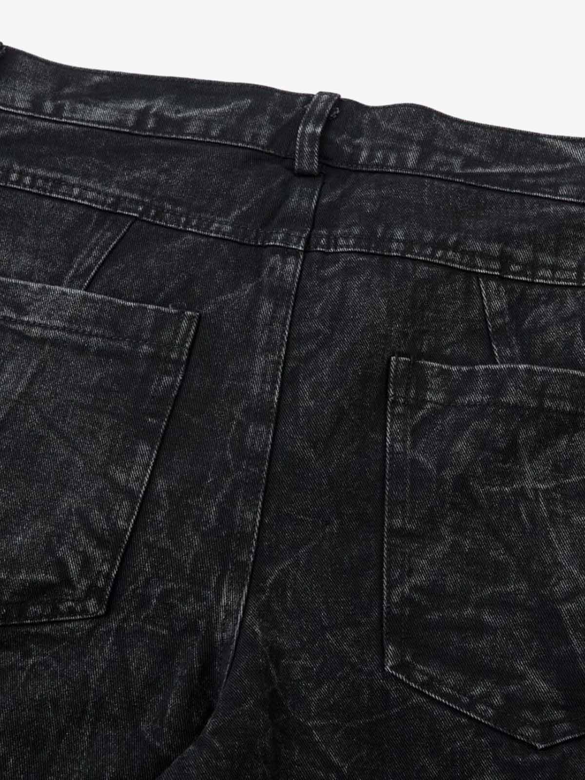 High Street Fonksiyonel Tasarım Tie-Dye Bol Jean