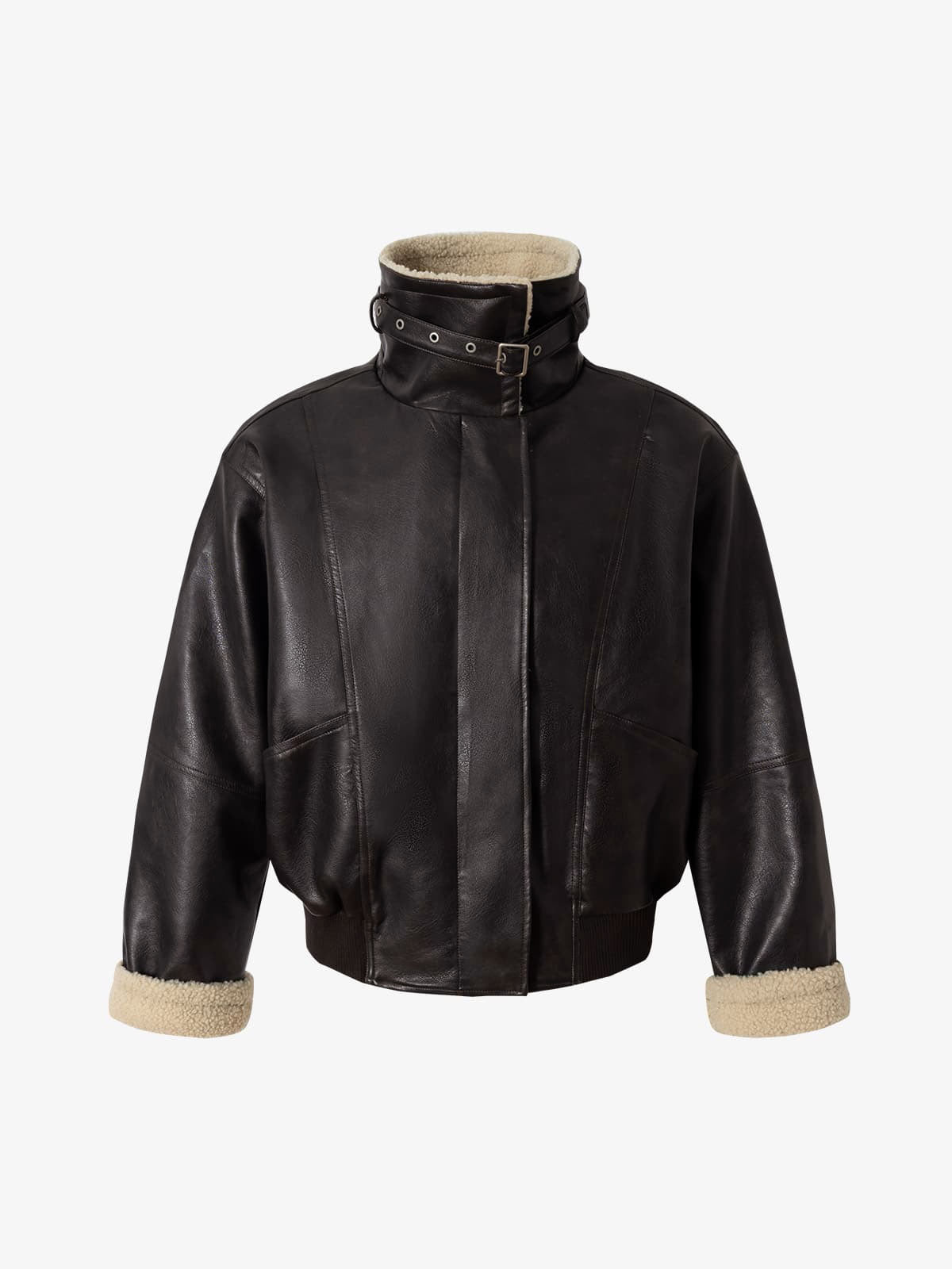 Vintage Deri Ceket | Shearling Yaka & Cropped
