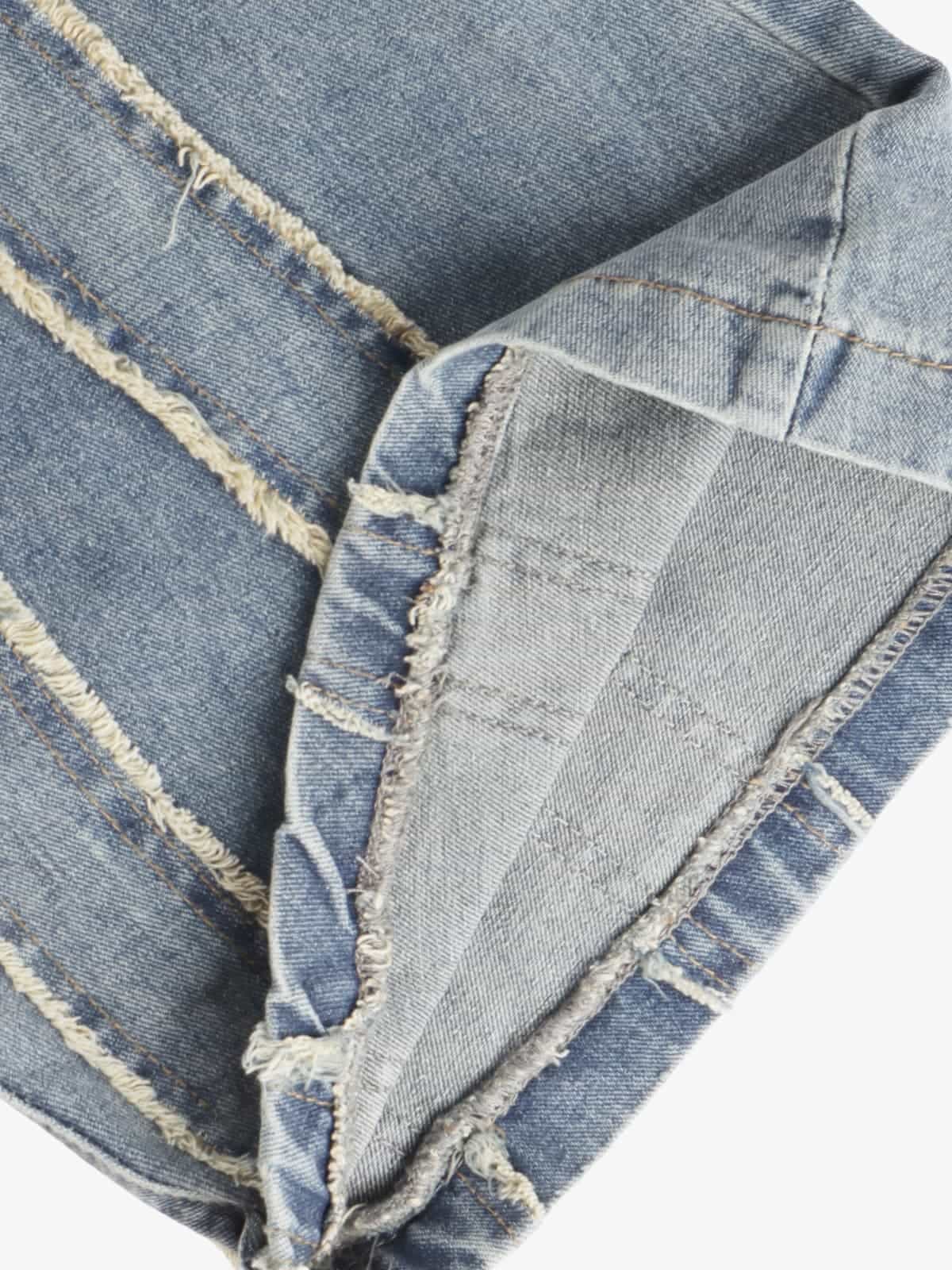 Retro Patchwork Jean | Püsküllü Kenar