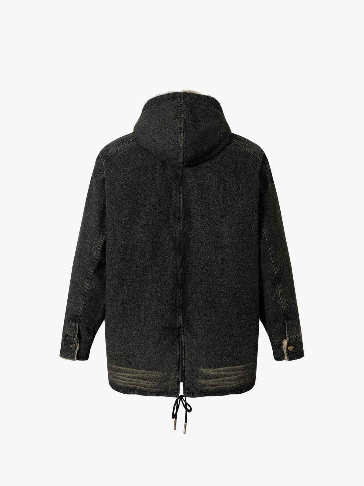 Graffiti Denim Ceket | Uzun Kesim & Kuzu Fleece