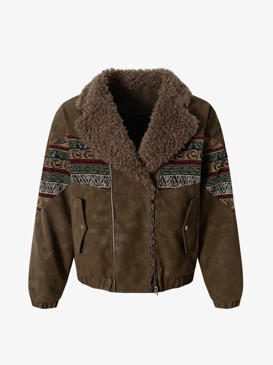 Vintage Deri Sherpa Ceket | Patchwork & Pamuk