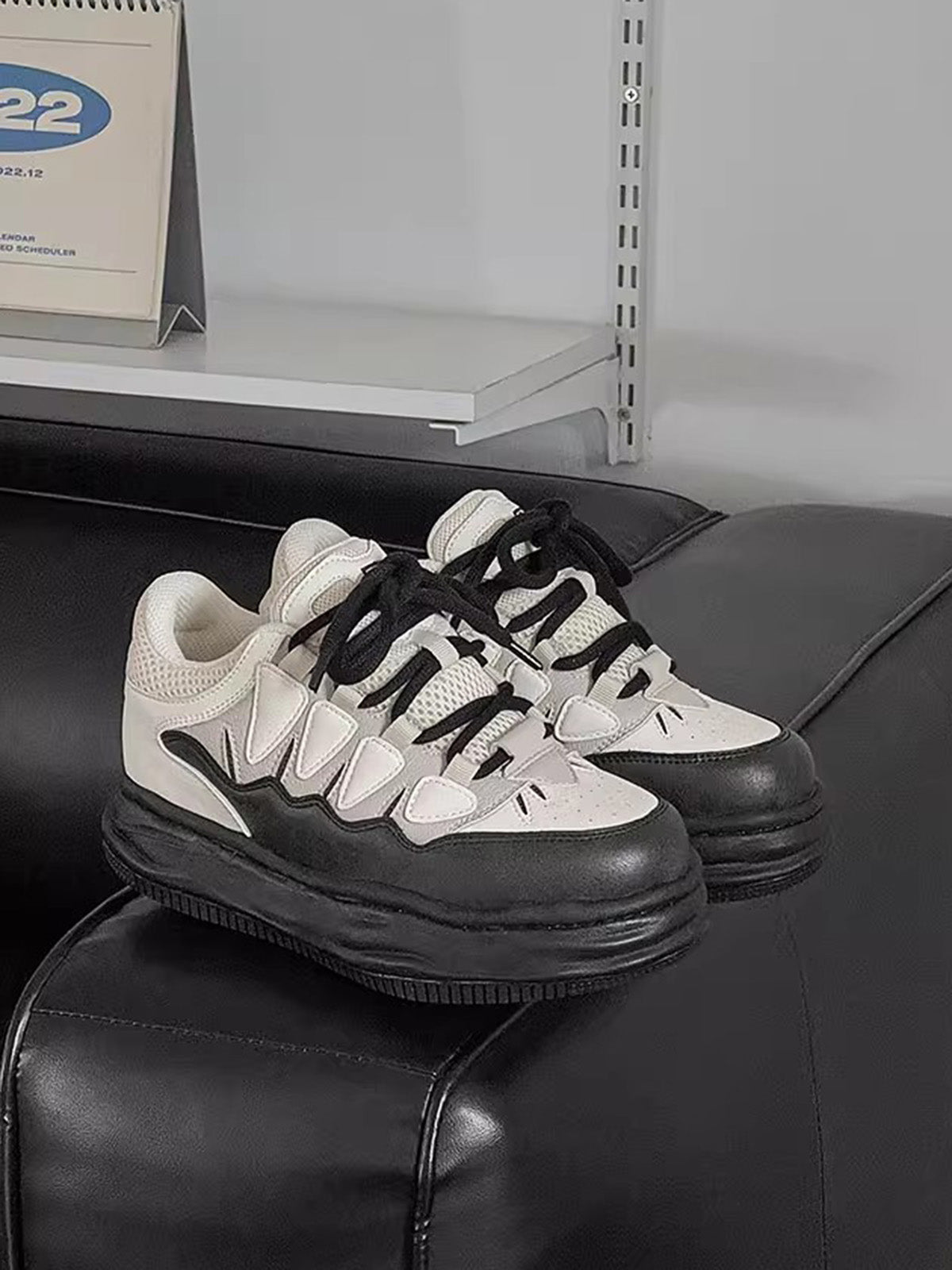 UrbanLaws Sokak Modası Black & White Platform Spor Ayakkabı