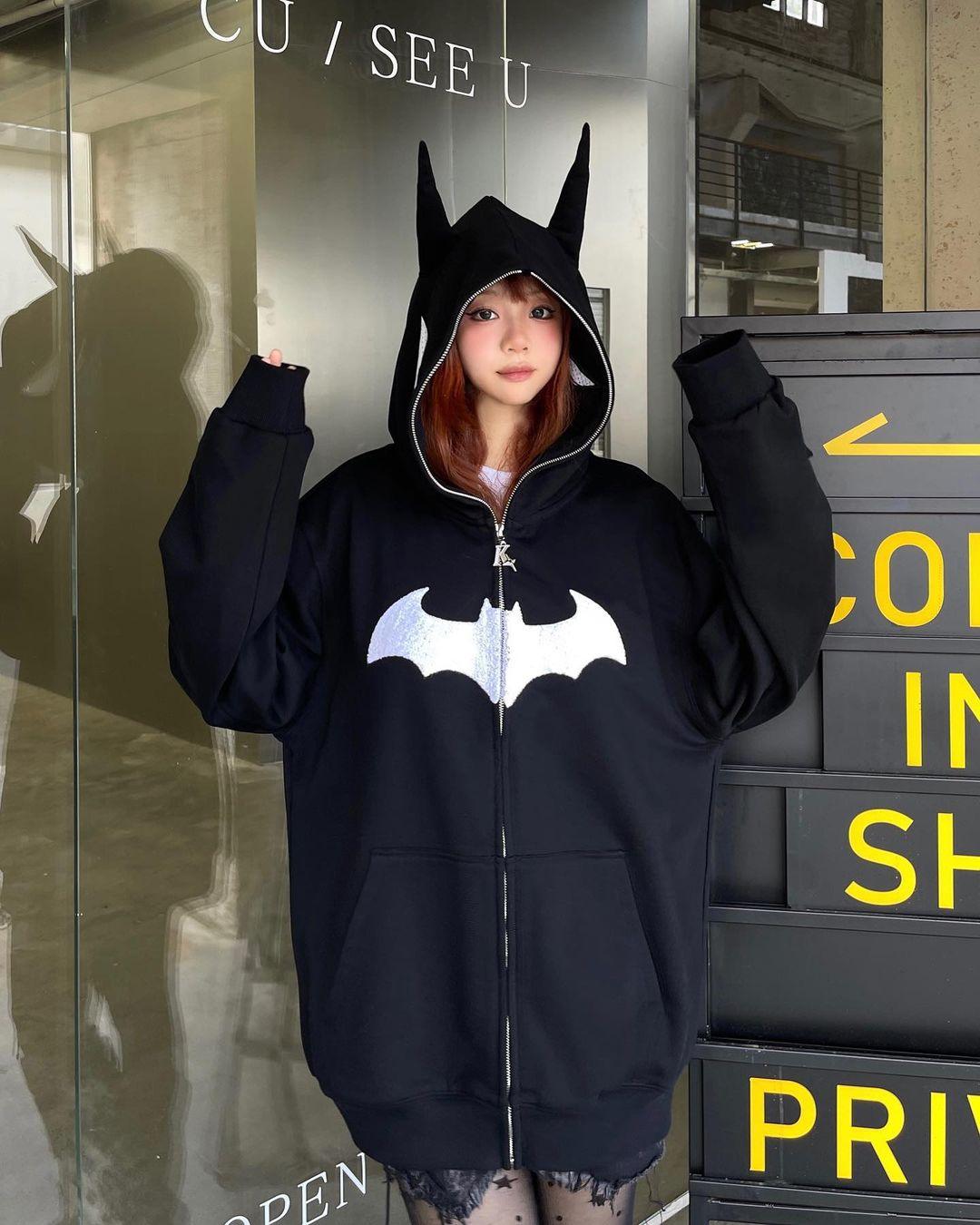 Tam Fermuarlı Hoodie Üst Batman