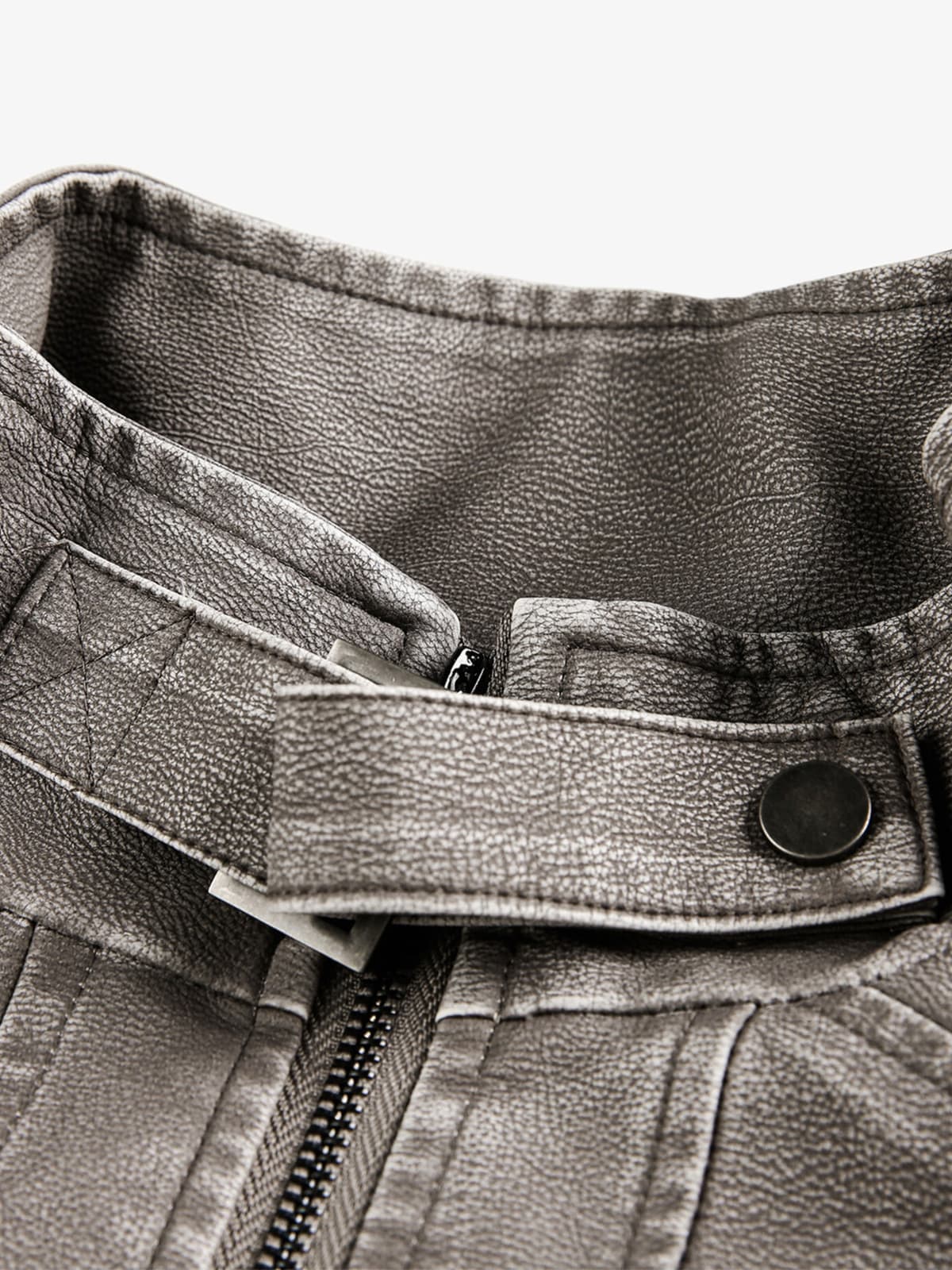Retro Dik Yaka PU Deri Bomber Ceket