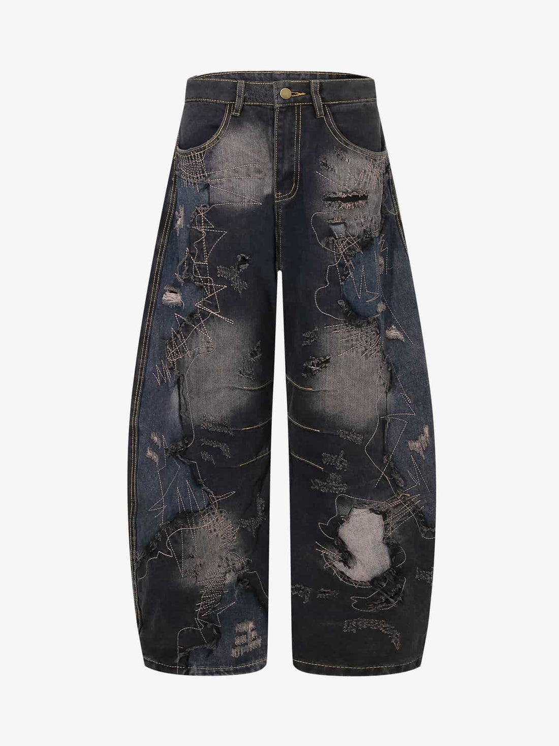 Vintage Barrel Paça Patchwork Jean (Unisex)